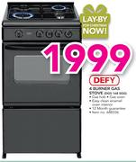 Defy 4 Burner Gas Stove DGS168 SGG