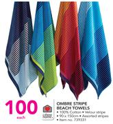 Always Home Ombre Stripe Beach Towels-Each