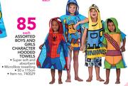Assorted Boys And Girls Character Hooded Towels-Each