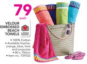 Always Home Velour Embossed Beach Towels-Each