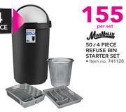 MissMolly 4 Piece Refuse Bin Starter Set-50Ltr Per Set