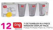 Fng 7 Oz Tumbler In 4 Piece Window Display Pack