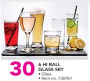 6 Hi Ball Glass Set