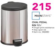 Mainstays Oval Pedal Bin-12Ltr