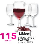 Libbey 6 Piece Vino E Mas Wine-Per Set