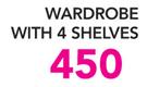 Mainstays Wardrobe With 4 Shelves