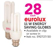 Eurolux 11W Energy Saving Globes-Each