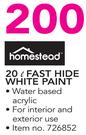 Homestead Fast Hide White Paint-20Ltr