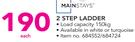 Mainstays 2 Step Ladder-Each