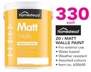 Homestead Matt Walls Paint-20Ltr