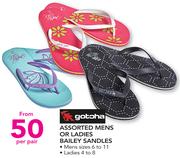 Gotoha Assorted Mens Or Ladies Bailey Sandles-Per Pair