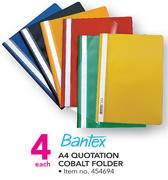 Bantex A4 Quotation Cobalt Folder-Each