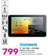 Telefunken 7" 3G Tab+ Phone Pack KTTMP-200