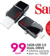 SanDisk 16GB USB 3.0 Dual Drive-Each