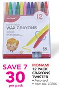 Monami 12 Pack Crayons Twister Assorted-Per Pack