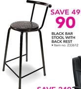 Black Bar Stool With Back Rest