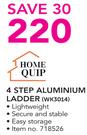 Home Quip 4 Step Aluminium Ladder WK3014