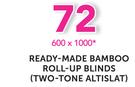 Decorland Redy-Made Bamboo Roll-Up Blinds(Two-Tone Altislat) 600x1000mm