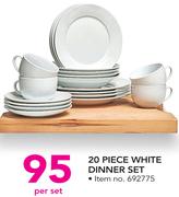 20 Piece White Dinner Set-Per Set