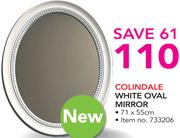 Colindale White Oval Mirror 71x55Cm