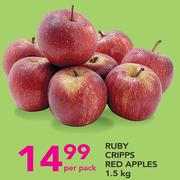 Ruby Cripps Red Apples-1.5Kg Per Pack