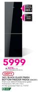 Defy 365Ltr Black Glass Finish Bottom Freezer Fridge DAC551