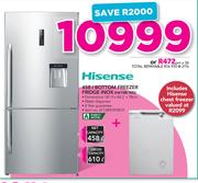 Hisense 458Ltr Bottom Freezer Fridge Inox H610BI WD