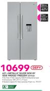 Defy 621Ltr Metallic Silver Side By Side Fridge/Freezer DFF416
