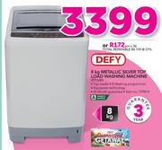 Defy 8Kg Metallic Silver Top Load washing Machine DTL145