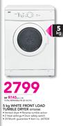 Defy 5Kg White Front Load Tumble Dryer DTD258