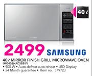 Samsung 40Ltr Mirror Finish Grill Microwave Oven MG402MADXBB F
