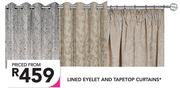 Decorland Lined Eyelet And Tapetop Curtains
