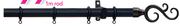 Decorland 25MM Aluminium Curtain Rods Black-2.5m Rod