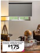 Decorland Block Out Thermo Roller Blinds (Charcoal,Mushroom,Stone)-600mm x 1600mm