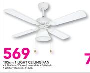 Logik 105cm 1 Light Ceiling Fan