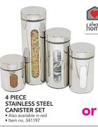 Always Home 4 Piece Stainless Steel Canister Set