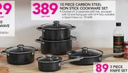Mainstays 10 Piece Carbon Steel Non Stick Cookware Set-Per Set