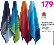 Always Home Ombre Stripe Beach Towels-Each