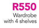 Mainstays Wardrobe With 4 Shelves