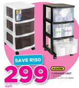 Addis 3 Drawer Unit Stackable-Each