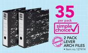 Simple Choice 2 Pack Lever Arch Files-Per Pack