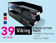 Viking 2 Pack Letter Trays-Per Pack