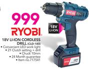 Ryobi 18V Li-Ion Cordless Drill CLD-180