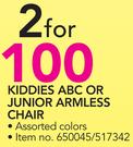 Kiddies ABC Or Junior Armless Chair-For 2