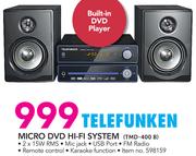 Telefunken Micro DVD Hi-Fi System TMD-400B