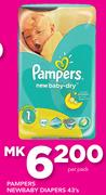 Pampers Newbaby Diapers-43's Per Pack