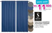 Sheraton Two Pack Assorted Jacquard Curtains-Per Drop