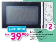 Logik 20Ltr Manual Microwave Oven P70H20L-SES
