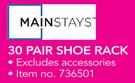 Mainstays 30 Pair Shoe Rack
