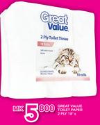 Great Value Toilet Paper 2 Ply-18's